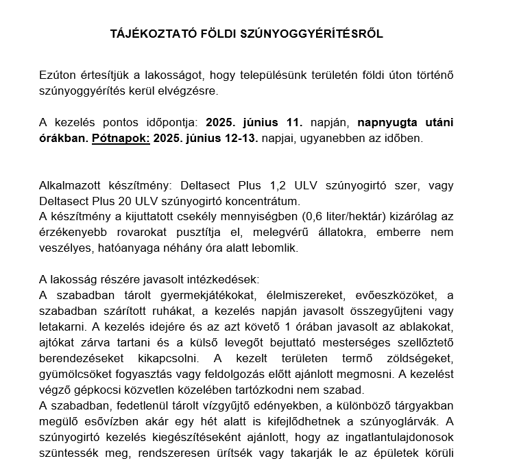 Tájékoztatás