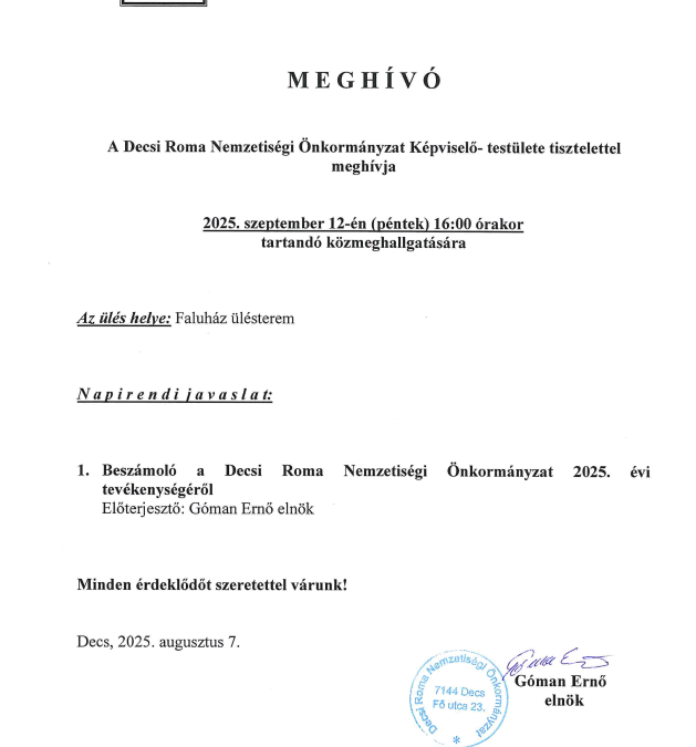 Roma Nemzetiségi Önkormányzat
