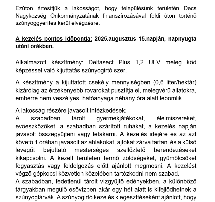 Tájékoztatás