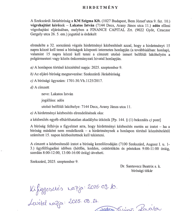Tájékoztatás