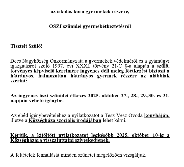 Tájékoztatás