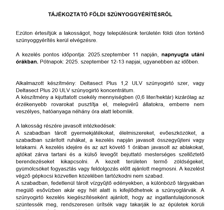 Tájékoztatás