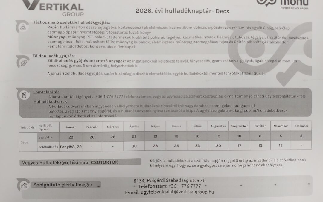 Hulladékgyűjtési naptár