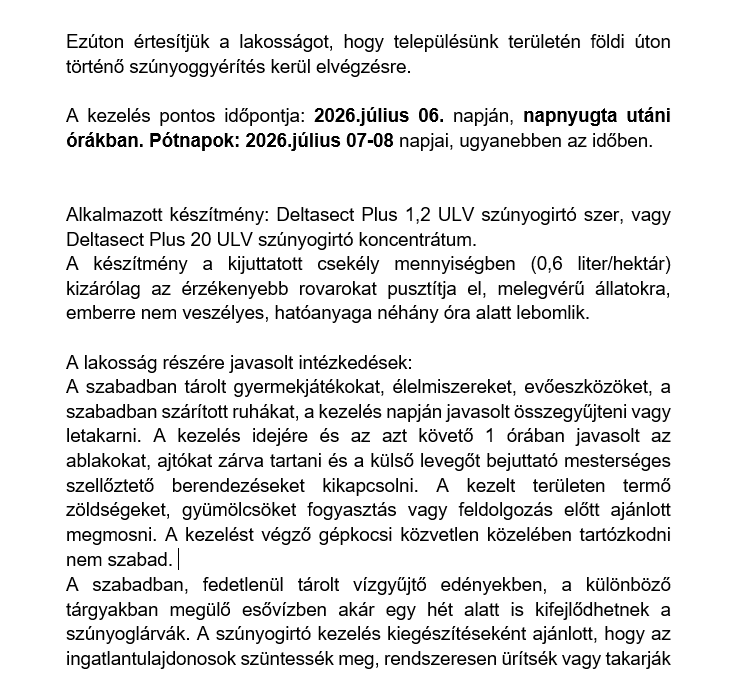 Tájékoztatás