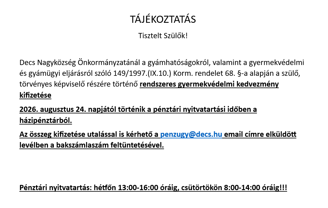 Tájékoztatás