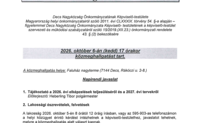 Meghívó közmeghallgatásra