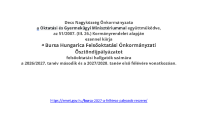 Pályázati kiírás